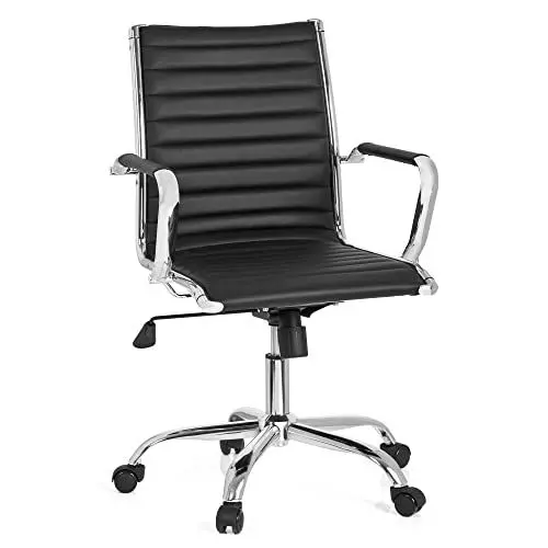Produktbild: hjh OFFICE 660941 Profi Bürostuhl VEMONA 10 Kunstleder Schwarz Drehstuhl Bürosessel mit Wippfunktion