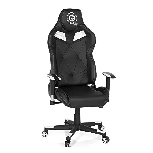 Produktbild: hjh OFFICE 734000 Gaming-Stuhl GAMEBREAKER SX 03 Schwarz hohe Rückenlehne, Gamer Schreibtischstuhl, 73 x 69 x 129-139 cm