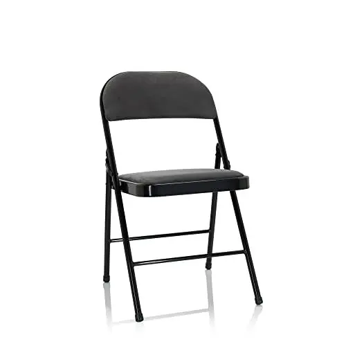 Produktbild: hjh OFFICE 803009 Klappstuhl gepolstert TUDELA I Samt Dunkelgrau Besucherstuhl Faltstuhl klappbar, bis 130kg belastbar