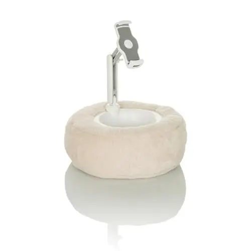 Produktbild: hjh OFFICE Handy und Tablet Halterung Kissen COMFILAP II Handyhalterung 360° drehbar, 180° neigbar, Geräte bis 21 Zoll, Stoff Beige, 930004