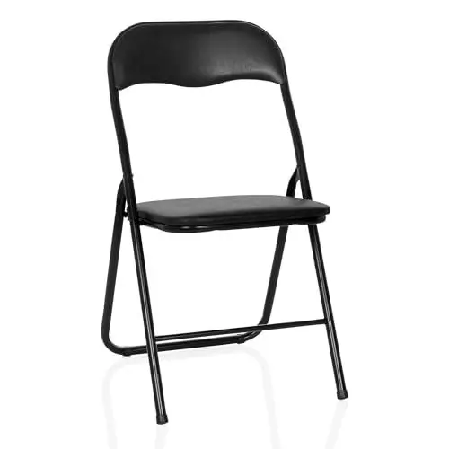 Produktbild: hjh OFFICE Klappstuhl gepolstert TUDELA Basic Besucherstuhl Faltstuhl klappbar, bis 120kg belastbar, Schwarz