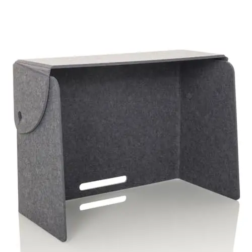 Produktbild: hjh OFFICE Sichtschutz Schreibtisch FLEXMIUT FOLD Faltbare Tisch-Trennwand, Schalldämmender Schreibtischteiler tragbar, Grau