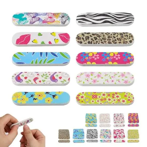 Produktbild: HJIAMA 100 Stück Nagelfeilen Set, Doppelseitig, Für Naturnägel und Gelnägel, Ideal für Nagelpflege und -formung