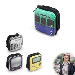 Produktbild: HJIAMA 4 Stück Kopfhörer Tasche, Metall Kopfhörer Hülle, Lustiges Muster, Doppelreißverschluss-Design, Schutztasche Kopfhörer, zur Aufbewahrung von Kopfhörern, Süßigkeiten, Schlüsseln