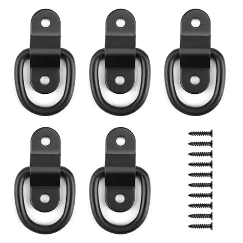 Produktbild: HJIAMA 5 Stück Anhänger Zubehör, Schwerlast Groß D Ring Zurröse Last 400KG, Zurrösen Edelstahl für Ladungssicherung LKW, PKW, Boot