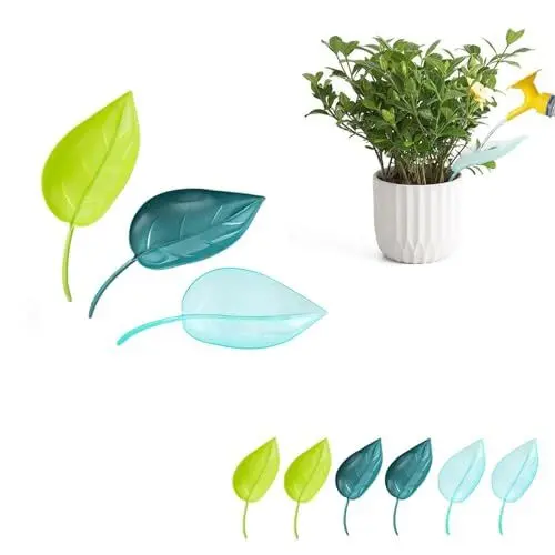 Produktbild: HJIAMA 9 Stück Pflanzenbewässerung, Gießblätter, Leuchtendes Design, 3 Farben, Pflanzen Wasserspender, für Bewässerung, Entwässerungspflanzen