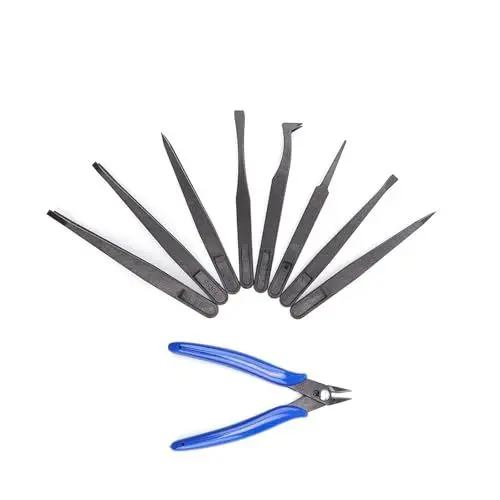 Produktbild: HJIAMA Plastik Pinzette 8 Stück, Pinzetten Set, Tweezers mit Zangenset, Modellbau Werkzeug, Pinzetten für Elektronische Reparatur, Schmuckherstellung, Fliegenfallen, Reptilienhaltung