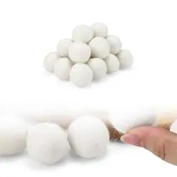 Produktbild: HJIAMA 20 Stück Trocknerball, Trocknerkugeln, Weiß, Reiner Wolle, Trocknerbälle für Wäschetrockner, Geeignet zum Aufsaugen von Flusen und zum Trocknen von Kleidung
