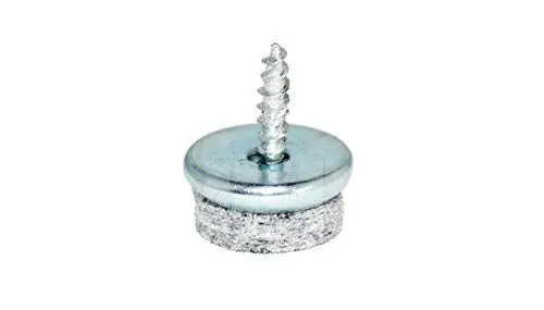 Produktbild: HKB ® 32 Stück Filzgleiter zum Schrauben, Ø 18mm, Stahl verzinkt mit 5mm starkem, grauem Filz in Metallsockel, strapazierfähig, stabil und langlebig, Hersteller HKB, Artikelnr. 51299