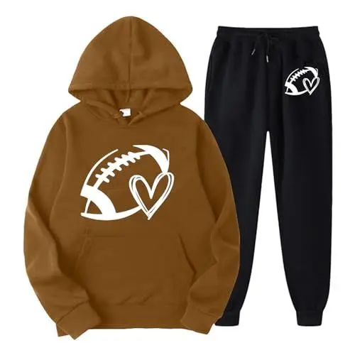 Produktbild: Hkdjaess Damen Jogginganzug Sportanzug Herbst Baumwoll Gym Fitnessanzug Sweatanzug Baggy Große Größen Casual Jogginganzug Sportset Sweatjacke und Sweatpants Trainingsanzug Sportanzug
