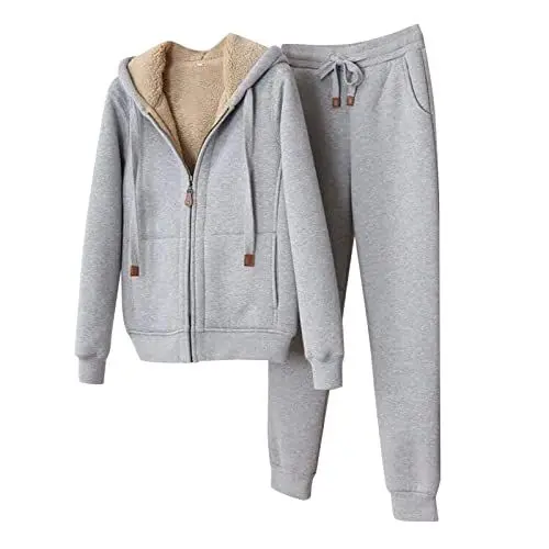 Produktbild: Hkdjaess Damen Trainingsanzug Casual Langarm Sportkleidung Herbst Zweiteiliger Fitnessanzug Trainingsanzug Sport 2 Teiler Baumwoll Sweatsuit Outfits Pullover und Hosen Sportanzug Jogginanzug