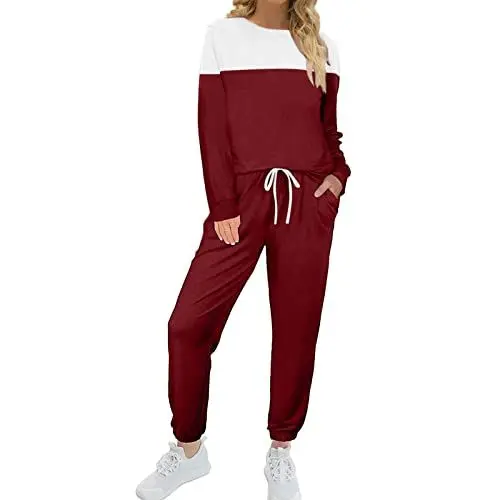 Produktbild: Hkdjaess Streatwear Trainingsanzüge Für Damen Bequeme Langarm Große Größen Suit Outfits Kleidung Comfy Jogging Anzug Jogginanzug Pullover und Sporthose Trainingsanzug Fitnessanzug