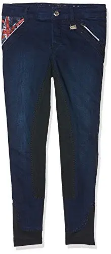 Produktbild: HKM Damen 5480 Reithose Demin Global Team, 3/4 Alosbesatz, 18-84 Mädchen 128-176 Hose, dunkelblau, 46