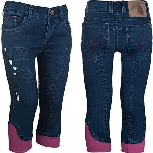 Produktbild: HKM Erwachsene Reithose-Piccola Denim-Silikon-Kniebesatz6900 dunkelblau128 Hose, 6900 dunkelblau, 128