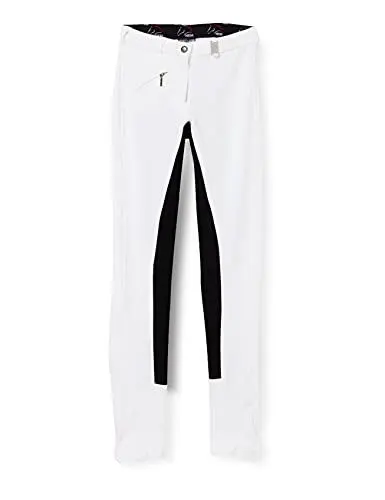 Produktbild: HKM Kinder Binici pantolonu - Basic Belmtex Grip- 3/4 kadın takım Hose, Weiß/Schwarz, Damengrösse 34 EU