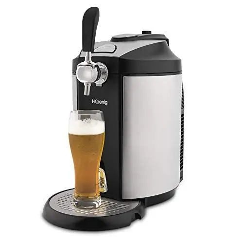 Produktbild: H.Koenig Bierzapfanlage BW1890, Kompatibel mit 5-Liter-Universalfässern mit und ohne Druck, Edelstahl, Professionell, Universell, Integrierte Kühlung 2 bis 12 °C, LED-Display