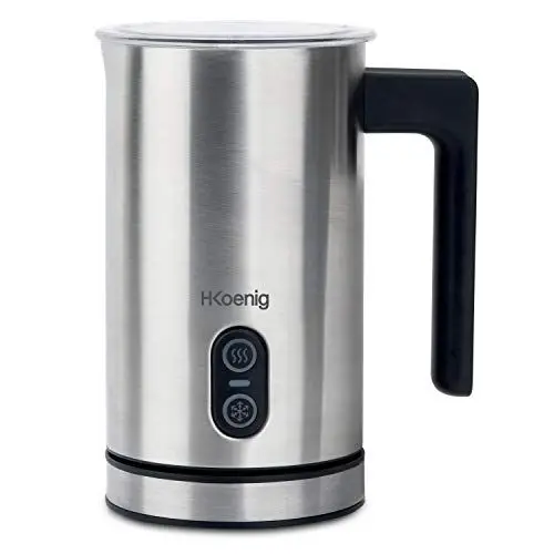 Produktbild: H.Koenig Elektrischer Milchaufschäumer MLK8 Edelstahl 0,24L, Cremiger Schaum Kalt oder Warm, Antihaftbeschichtung, Abschaltautomatik, Ideal für Kaffee, heiße Schokolade, Cappucino, Lattes