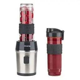 Produktbild: H.Koenig Mini Smoothie Mixer Transportabel Kompakt 570mL SMOO9 BPA-frei Leistungsstarke 300W, Smoothie Mixer 2 tragbare Flaschen, 4 Edelstahlklingen, Schwarz
