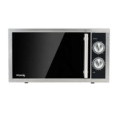 Produktbild: H.Koenig Kompakt Mikrowelle Digital 20L VIO2, 700W, Drehteller 24,5cm, Multifunktion programmierbar 6 Heizstufen, Auftauen und Express, Timer 60min, Schwarzer Spiegeleffekt