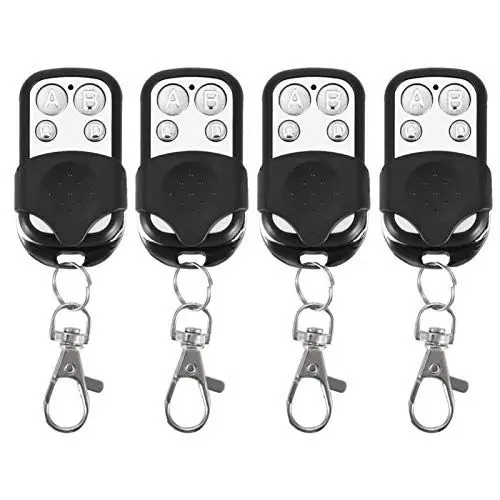 Produktbild: Fydun 4 Stück, elektrisch, kabellos, Klon-Fernbedienung, 433 MHz, Universalalarmsystem, Garagentoröffner, 4 Kanäle, 4 Tasten, Schlüsselanhänger, Diebstahlsicherung IC 222660 / S5211 / 1527/2262