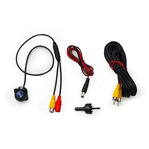 Produktbild: Hlyjoon Auto-Rückfahrkamera PC7080 Chip RCA-Kabel 170 ° Weitwinkel IP68 wasserdichte Nachtsicht-Rückfahrkamera mit Lineal (N-System)