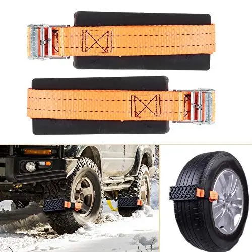 Produktbild: Fydun Reifenradkette, 2-teilige Anti-Rutsch Notschnee Kette für Eis/Schnee/Schlamm/Sand, Straße, Sicheres Fahren, LKW, SUV, Auto, Zubehör