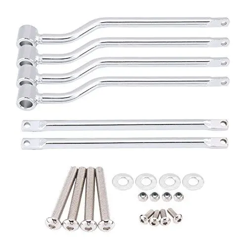 Produktbild: Hlyjoon Silver Motorrad Satteltasche Stützstangen Halterungen Edelstahl Moto Satteltasche Stütze Seitenhalterung Universal