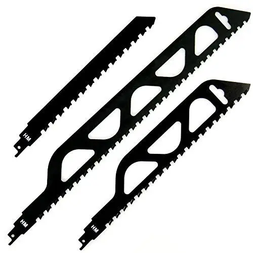 Produktbild: HM Säbelsägeblatt zum Sägen in Ytong Steine, Porenbeton, Zementstoffe (3 Länge Set)
