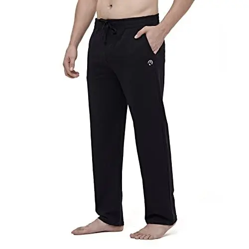 Produktbild: HMIYA Herren Jogginghose Baumwolle Sweathose Lange Atmungsaktiv Sporthose Yogahose Klassische Trainingshose mit Taschen(Schwarz,2XL)