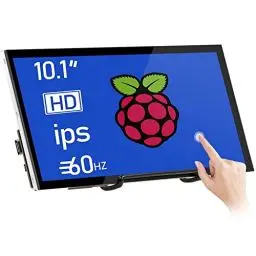 Produktbild: HMTECH Raspberry Pi Bildschirm 10.1 Zoll Touchscreen Monitor 1024x600 Portable HDMI Monitor 16:9 IPS Bildschirm Display für Raspberry Pi 4/3/2/Zero/B/B+ Win11/10/8/7, Free-Driver