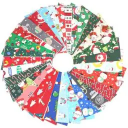 Produktbild: HO2NLE 30 Stück Weihnachten Baumwoll Stoff Quadrate 25 x 25cm Weihnachtsstoffe Stoff Patchwork Weihnachten zum Nähen DIY Basteln Handwerken