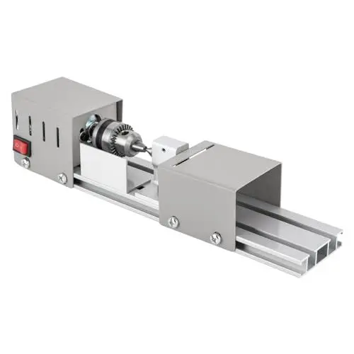 Produktbild: HOARLICN Metalldrehmaschine, 96w Mini-Drehmaschine Tischdrehbank Für Holzbearbeitung 9000rpm Mini DIY Drehmaschine 12-24 Volt Metall-Fräs-Drehmaschine 7 Geschwindigkeiten Einstellbar Für Drechseln