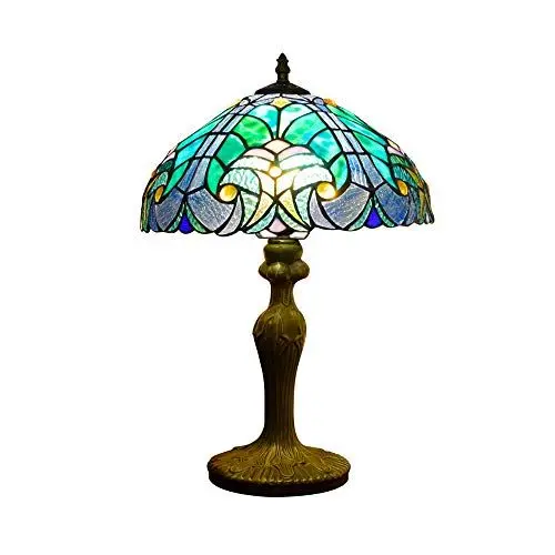 Produktbild: Hobaca 12 Zoll Ozeanlicht Tiffany Tischlampe Handgemacht Glasmalerei Türkische Lampe Nachttischlampe Klassisch Schreibtischlampe Kunst dekorativ zum Schlafzimmer Wohnzimmer Bar Kaffee Tabelle