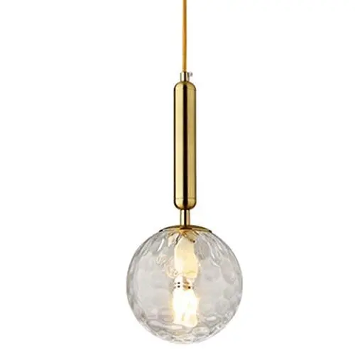 Produktbild: Hobaca E12 Wellenlicht Glas Modern Gold nordisch Pendelleuchten Wohnkultur Glaskugellampe Hängelampe zum Wohnzimmer Esszimmer Küchenbeleuchtung Inselbeleuchtung
