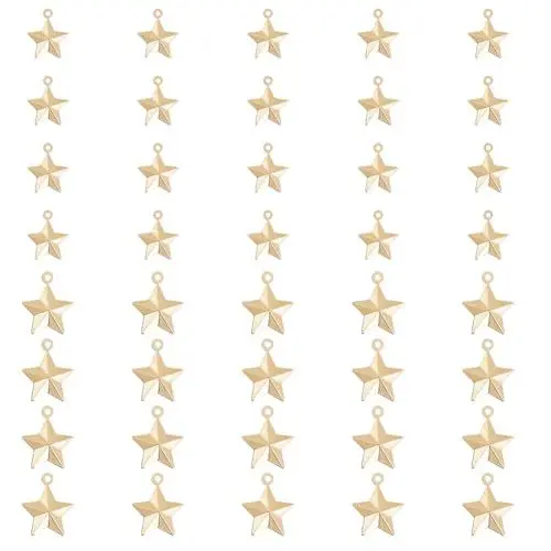 Produktbild: HOBBIESAY 40 Stück 2 Größen Echte 14K Vergoldete Messinganhänger Komplizierte Stereoskopische Stern Künstlerische Charms Luxuriöse Goldene Touch Stern Anhänger Für Die Herstellung
