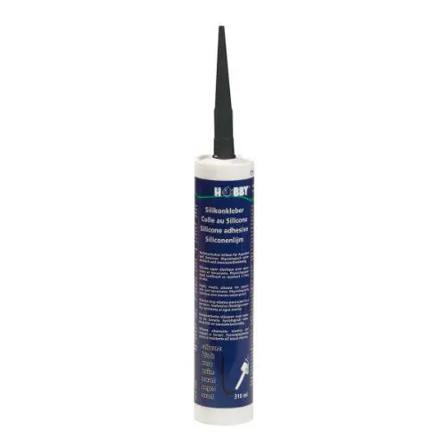 Produktbild: HOBBY Aquaristik Silikonkleber I 310 ml Kartusche I hochelastischer Silikon für Aquarien I alterungs- & witterungsbeständiger Aquarien-Silikon I Aquarienkleber UV- & temperaturresistent I schwarz