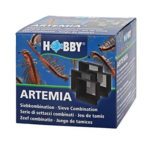 Produktbild: HOBBY Aquaristik Artemia Siebkombination I 8,5 x 8 cm I Artemia Sieb zum Abschöpfen von Artemia Nauplien I Lebendfutter-Siebe mit 120, 300, 560 und 900 µm Maschenweite I Artemia Zucht Zubehör