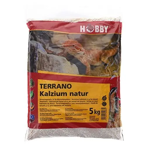 Produktbild: HOBBY Terraristik Terrano Kalzium I 5 kg, 2-3 mm Durchmesser I Bodensubstrat für Echsen, Schlangen und Schildkröten I natürlicher Bodengrund für Terrarien mit Calcium I Substrat für Terrarium