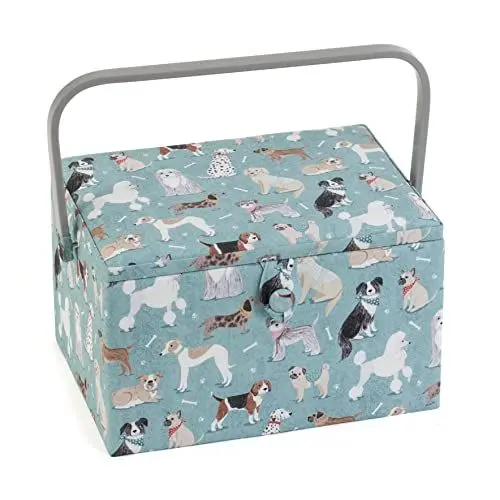 Produktbild: Hobby Gift Große Nähbox, Holz/Stoff, Hunde