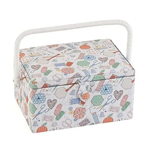 Produktbild: Hobby Gift Medium Näh-Aufbewahrungsbox, Holz/Stoff, Happydashery