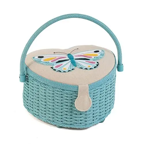 Produktbild: Hobby Gift Medium Näh-Aufbewahrungsbox, Holz/Stoff, Herzförmig, Flutterby