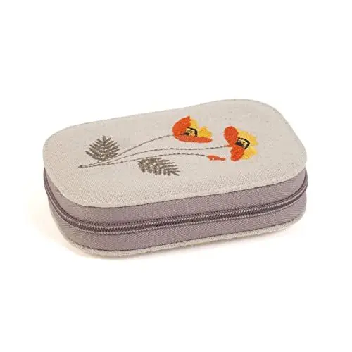 Produktbild: Hobby Gift gefülltes Nähset, Zip-Etui, bestickt Wildblumen