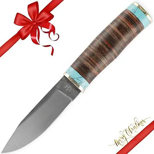 Produktbild: Hobby Hut HH-319 | Benutzerdefinierte handgefertigte 25.4 cm 1095 Stahl Jagdmesser mit Lederscheide | Feststehende Klinge, Ledergriff | Entwickelt für Jagd und Camping