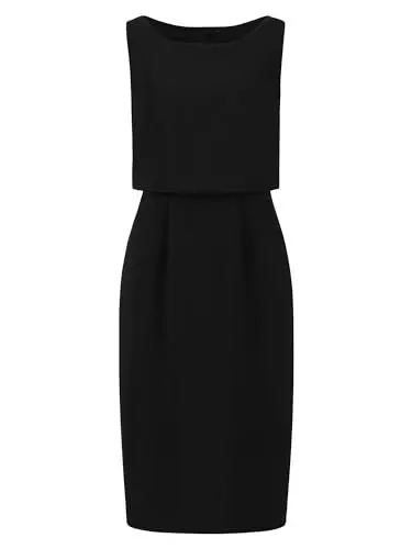 Produktbild: Hobemty Damen Ärmellos Elegant Etuikleid Arbeits Büro Bleistiftkleid Schwarz XXL