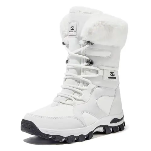 Produktbild: HOBIBEAR Damen Schneestiefel Winterstiefel Outdoor Warm Gefütterte Snow Boot Wasserdicht Wanderstiefel 37-44
