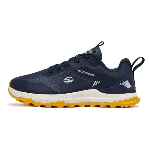 Produktbild: HOBIBEAR Trailrunning Schuhe Männer Atmungsaktiv Bequem Trekkingschuhe Herren Extra Weit Turnschuhe Schnürsenkel Freizeitschuhe Shoes for Men Dunkelblau 41