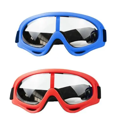 Produktbild: hocadon 2er Schutzbrille für Kinder Erwachsene, Schutzbrille Verstellbarer Partybrillen Stoßfest Winddicht Staubdicht Schutzbrille für Outdoor-Sportarten/CS Spielen