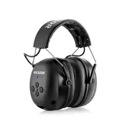 Produktbild: HOCAZOR HZ07 Gehörschutz mit Bluetooth 5.3, Lärmschutz Kopfhörer mit Geräuschunterdrückung für Rasenmähen, Holzarbeiten, Laubblasen, Lärmumgebung, NRR25dB/SNR 30dB Bluetooth Gehörschutz (Schwarz)