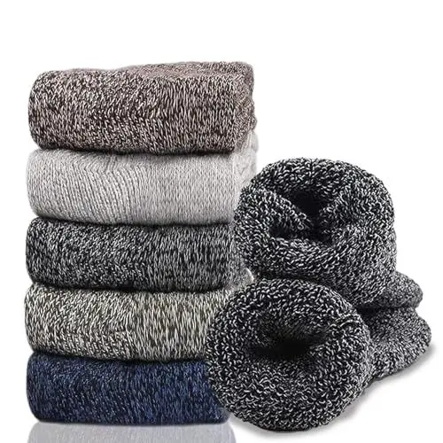 Produktbild: Hocerlu Warme Socken Damen und Herren, 5 Paar Thermosocken Dicke Weich Wintersocken WollSocken WanderSocken Geschenke Kuschelsocken für Frauen und Männer, EU-Größe 35-42