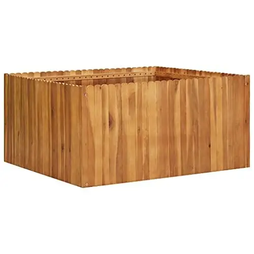 Produktbild: Hochbeet-Pflanzgefäß aus Holz für den Außenbereich, 39,4 X 39,4 X 19,7 Zoll, Pflanzkästen für den Außenbereich mit Abfluss für Gemüse, Obst, Blumen
